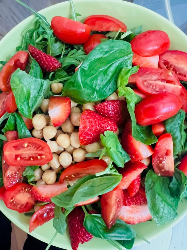 Fresh, local, Italian strawberries, tomatoes and greens!